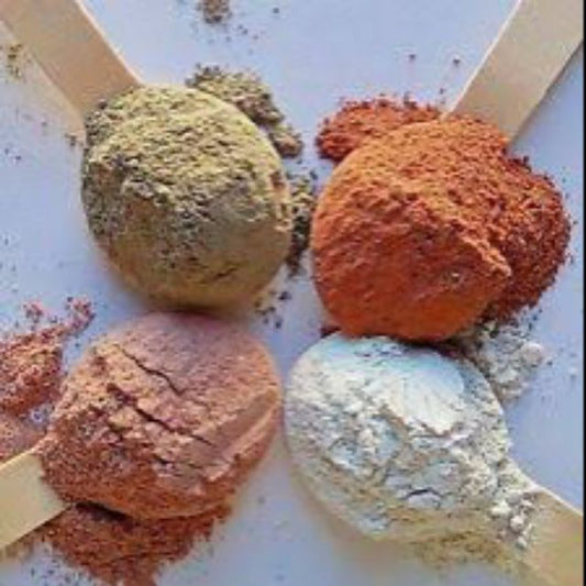 White, Red, Green Lava Clay Powder